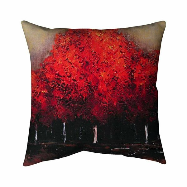Begin Home Decor 20 x 20 in. Red Dark Trees-Double Sided Print Indoor Pillow 5541-2020-LA70